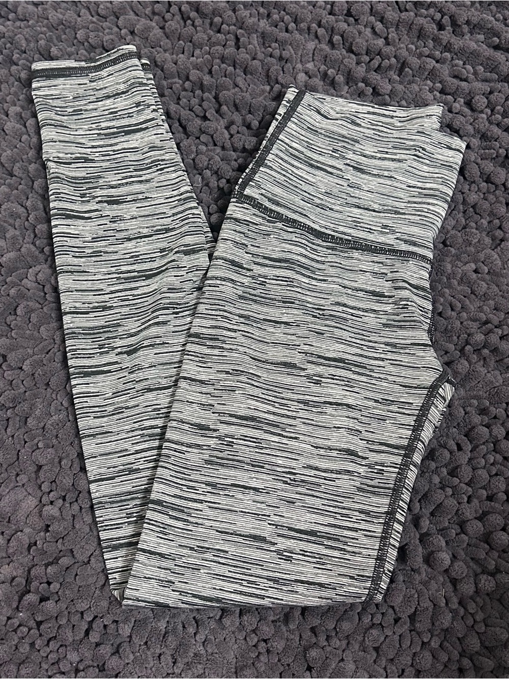 Aerie Chill Play Move Leggings Women’s XS Black Gray White Striped Marled Yoga